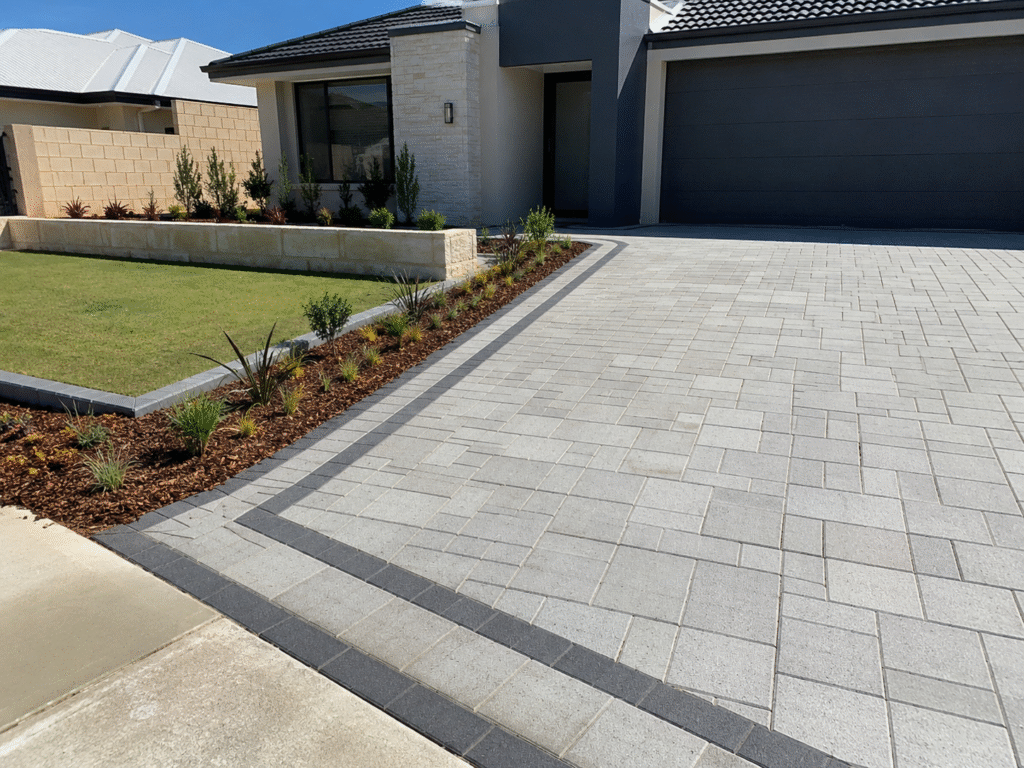 Paving Ideas for Perth Driveways and Pathways galactic landscaping paving landscape